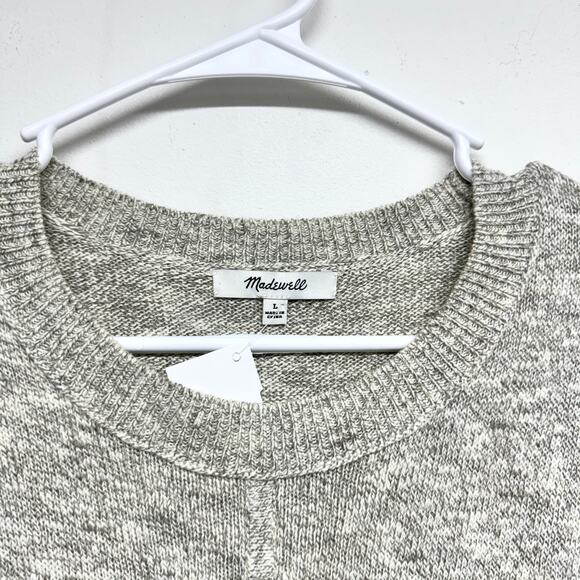 Madewell Top Women's Knot-Front Short Sleeve Knit T-Shirt Gray Size Large - Picture 3 of 4